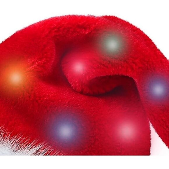 Christmas Santa Hat for Adults, Red Velvet Double Layer Xmas Holiday Hat - Picture 2 of 7